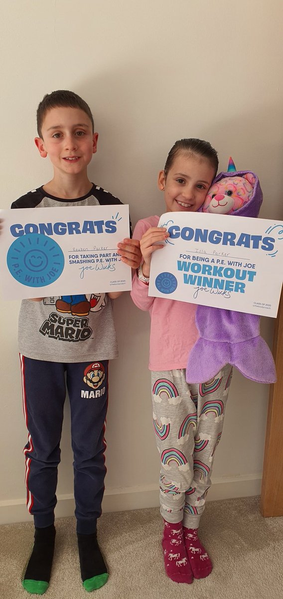 klee9688's tweet photo. @thebodycoach @RhiwSyrDafydd @jonesrsdp @Mr_JonesRSDP  They've both embraced getting up every morning and doing a workout to start the day very well. Thank you so much Joe, we've all enjoyed taking part as a family!! https://t.co/dA8pLERg62