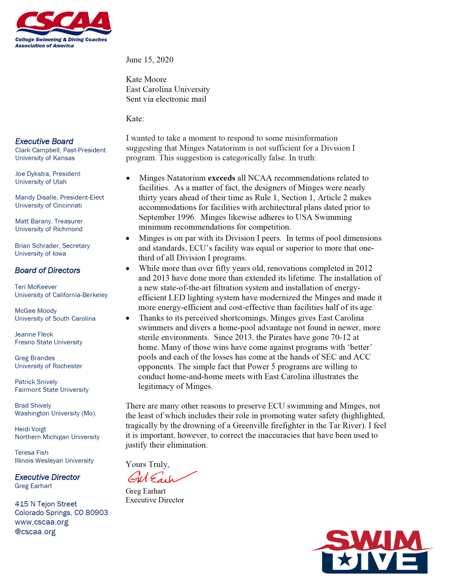Are <a href="/EastCarolina/">ECU</a> and <a href="/ECUAthletics/">East Carolina Pirates</a> guilty of #agediscrimination? <a href="/SaveECUswimdive/">Save ECU Swimming and Diving</a> <a href="/ECUSwim_Dive/">East Carolina Swimming & Diving</a> have been nearly unbeatable in Minges Natatorium #saveoursports