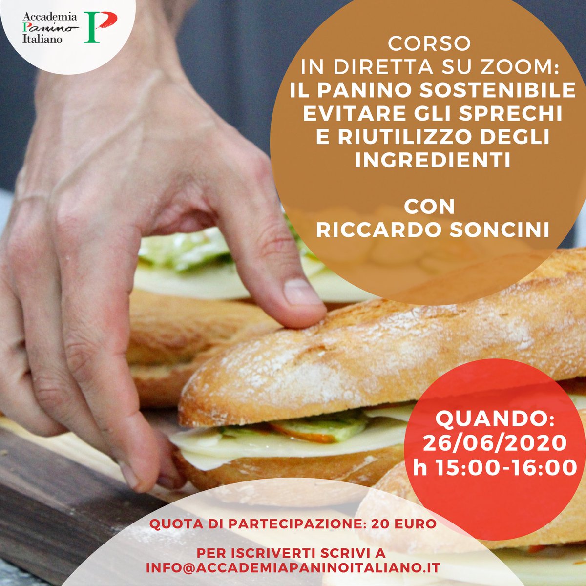 IL PANINO È SOSTENIBILE: corso online con #RiccardoSoncini 🌱🥪
Scoprite come preparare dei panini #zerowaste, riutilizzando gli ingredienti in tantissime preparazioni creative! 👨🏼‍🍳 
Iscrivetevi qui 👇🏻

accademiapaninoitaliano.it/online.html

#unavitadapanino