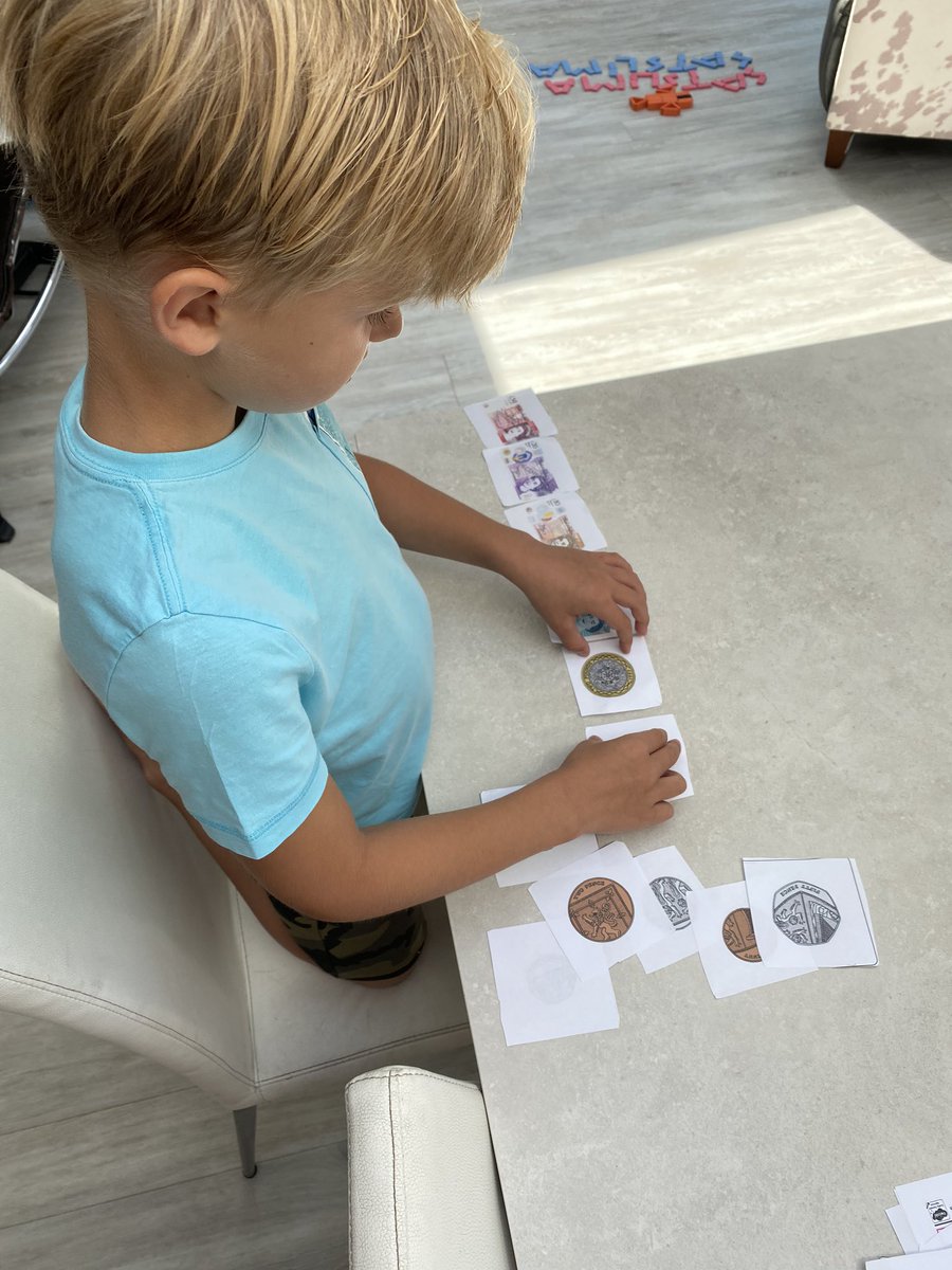 Lease1978's tweet photo. Finley has been learning about money this morning @MrsGoodwin16 @WhiteCourtScho1 https://t.co/Wj9GPRFjHX