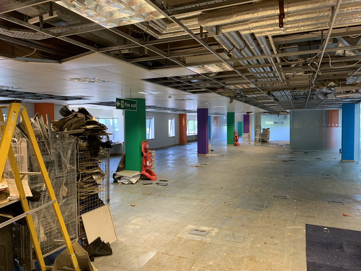 New week new start of a full CatA fit out in the centre of Cardiff inclusive of Distribution,Underfloor Power Tracks, Containment, and Lighting