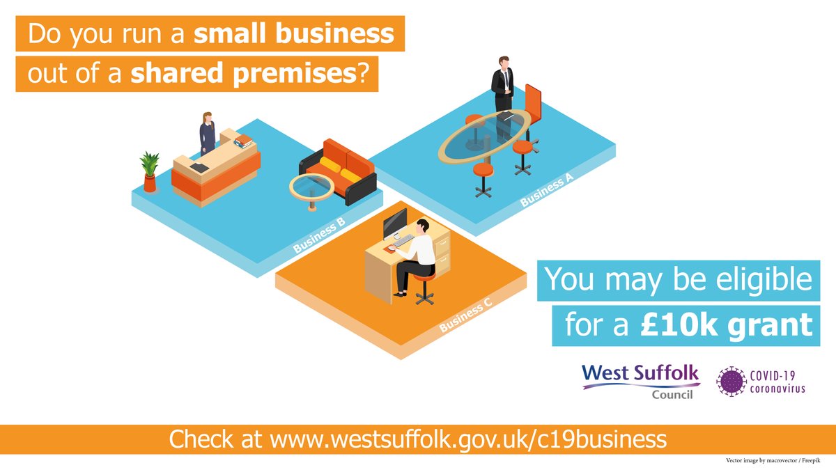 <a href="/InfoSuffolk/">Suffolk Village Info</a> ... The owners of small businesses that occupy shared premises in West Suffolk have a week left  to apply for a £10,000 grant <a href="/West_Suffolk/">West Suffolk Council</a> <a href="/WestSflkGrowth/">West Suffolk Growth</a>
