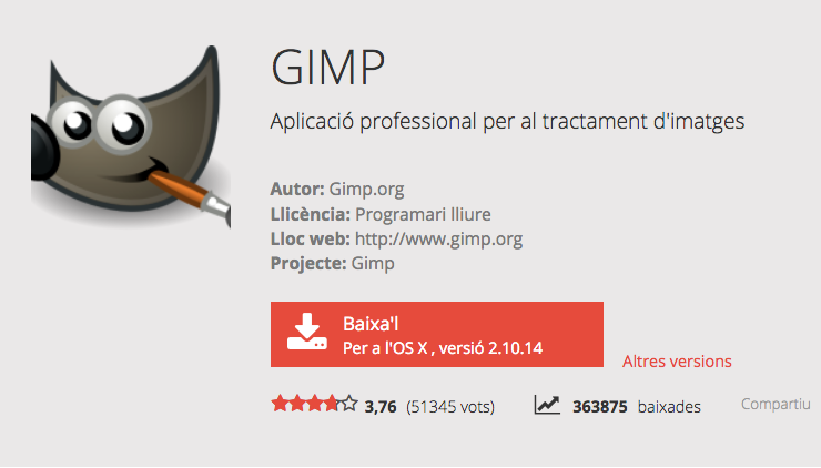 pamapamcat's tweet photo. Sí, hi ha alternativa al Photoxhp amb #EinesLliurESS. És el #Gimp, 
i ara tens a @softcatala un paquet de tutorials en català per aprendre a fer-lo servir.

#PassatAlFLOSS també en el retoc d'imatges!

https://t.co/OewIZR0Lqz https://t.co/fAM0XFryyX