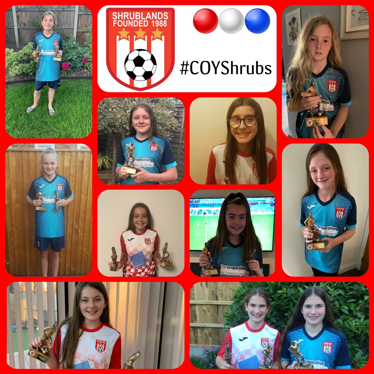U13sGirls's tweet photo. So we hosted last night the girls presentation via Zoom, not how we hoped to be handing out the trophies but an experience hopefully we wont forget.
Well done to all the girls and we cant wait ti get going next season.
#COYShrubs #TheseGirlsCan #Presentation2020
🔴⚪🔵 https://t.co/QCANgUw6CN