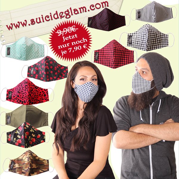 suicideglam's tweet photo. 💚 Leo, Kirschen, Camouflage, unifarben oder kariert! 💚Wir haben wunderschöne, neue Gesichtsmasken 😷 von SugarShock reinbekommen....
https://t.co/1STkTMIEr0
Holt sie euch für je 7,90 € 
#Behelfsmaske #SugarShock  #stayhealthy #SuicideGlam #RockabillyOnlineshop #bleibtgesund https://t.co/qzPMRQscUP