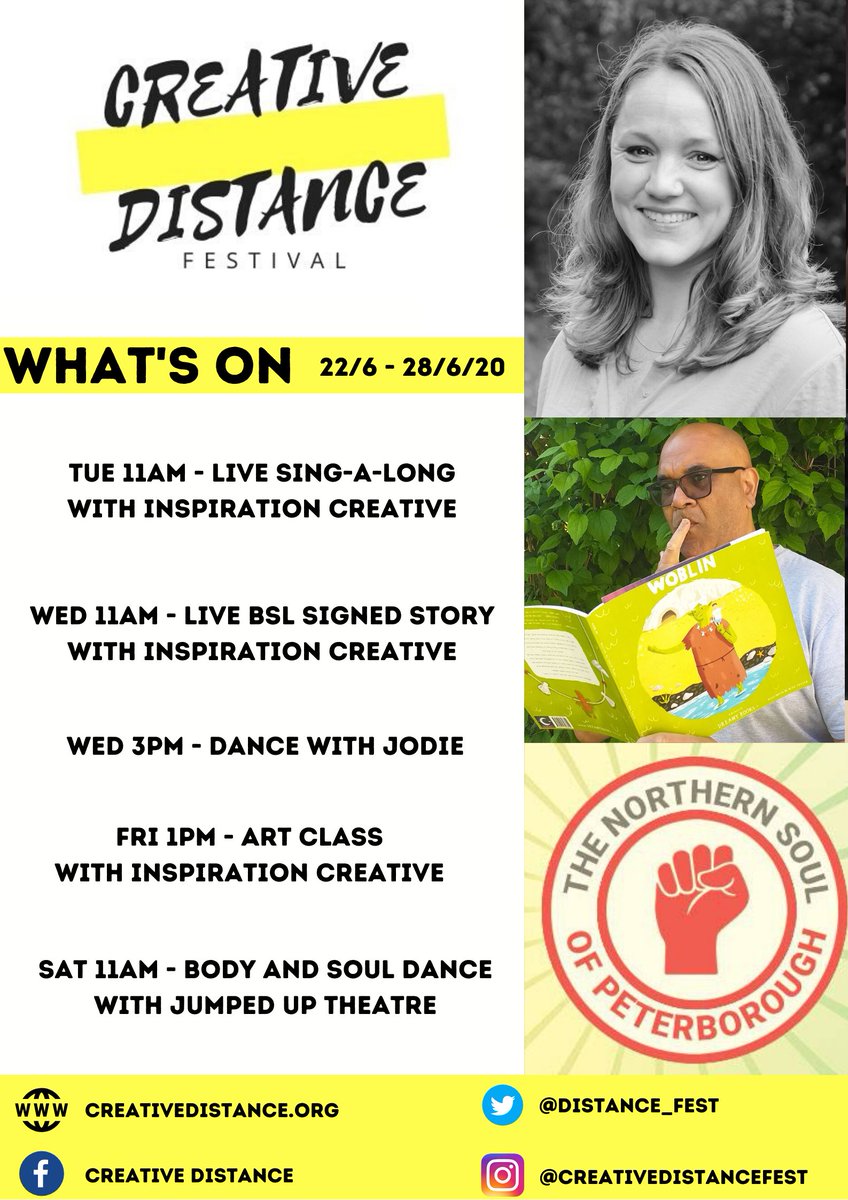 distance_fest's tweet photo. What's on at Creative Distance this week? Check out the programme 👇 Follow us on Facebook to see all events, link in bio. https://t.co/UdzcUsgmOt