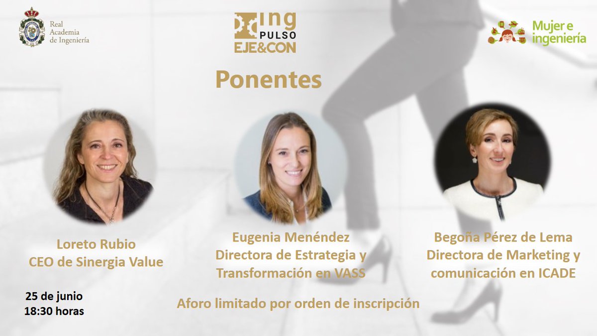 jealvarez's tweet photo. RT Mujeringenieria: Te invitamos al II. encuentro virtual "Ingenieras y Directivas"(jueves 25 a las 18:30) #Ingpulso (AsocEyC AmigosIng ) dirigido a profesionales ingenieras que quieren dar el salto a puestos de dirección. Abierta la inscripción: … https://t.co/mAiW4dw4ZP