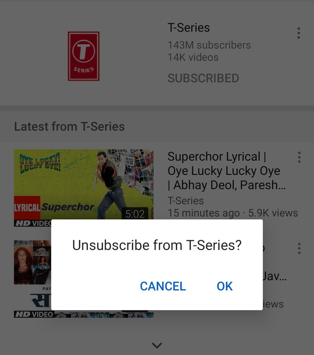 delhichatter's tweet photo. Dear @TSeries 🖕
#UnsubscribeTSeries https://t.co/DZJQtRVXDi