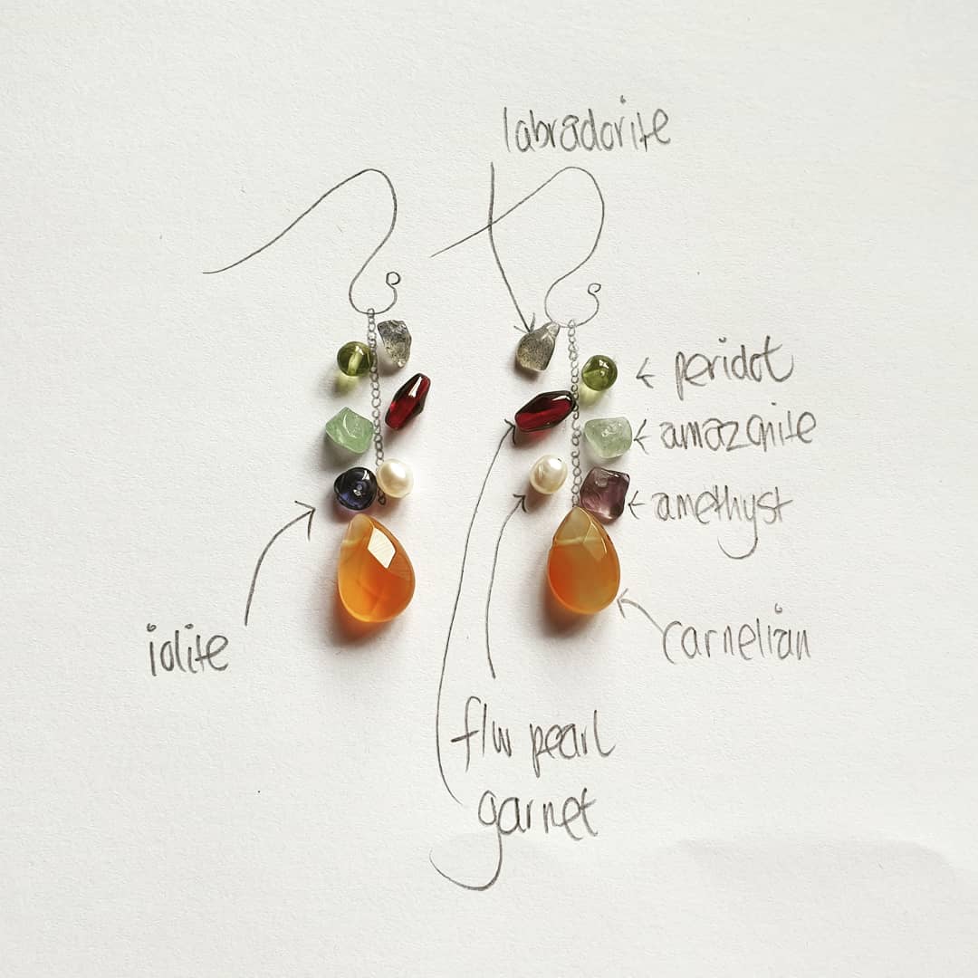 CooCooJewellery's tweet photo. Making a pair of Tutti-Frutti #earrings to order, with a luscious mix of #carnelian #briolettes #iolite #freshwaterpearls #amazonite #garnet #peridot #labradorite #sterlingsilver #argentiumsilver. Thank you @seopenstudios!
#handmade #jewellery #maker #tunbridgewells #seos2020 https://t.co/TF9d4G79hv
