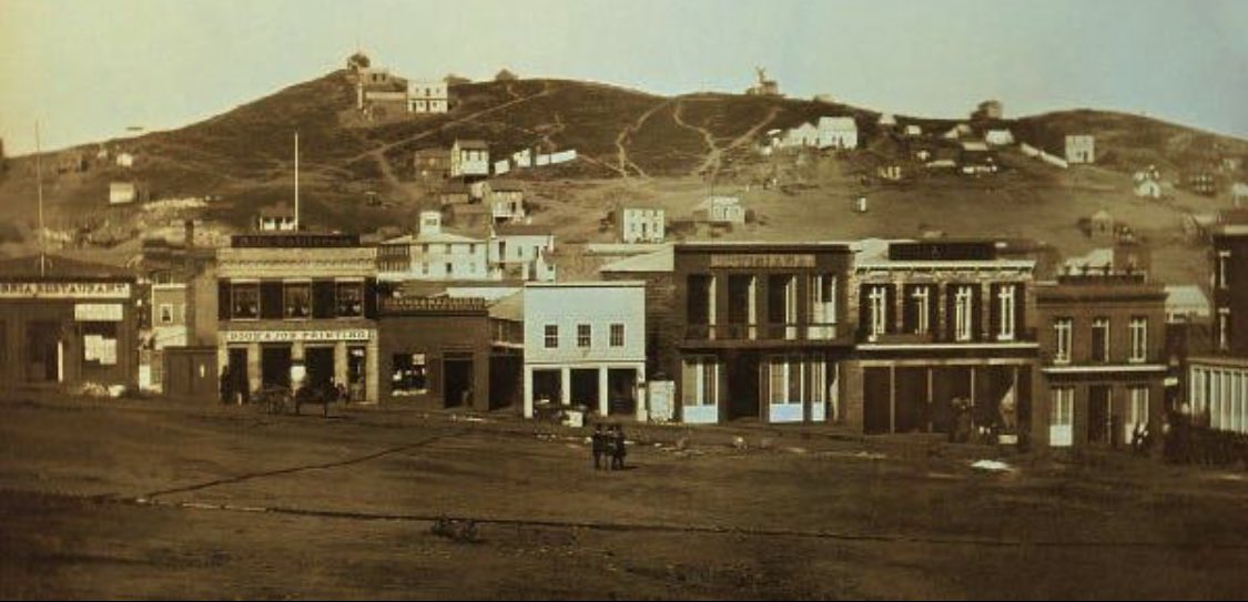 GratefulDeadHub's tweet photo. San Francisco circa 1851 way way before @GratefulDead was ever an option. Side note. This is also the last time someone found a parking space https://t.co/E1fXz0u9TN