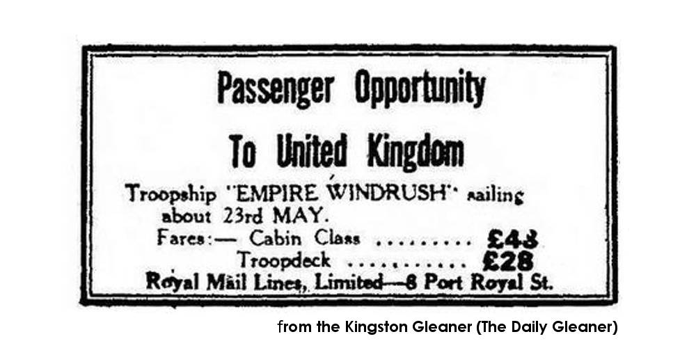 (4/14) The British Nationality Act of 1948 gave citizens of the British Empire the right work and settle in the UK and to bring their families with them.The passengers onboard Windrush answered this opportunity when they saw this advert: