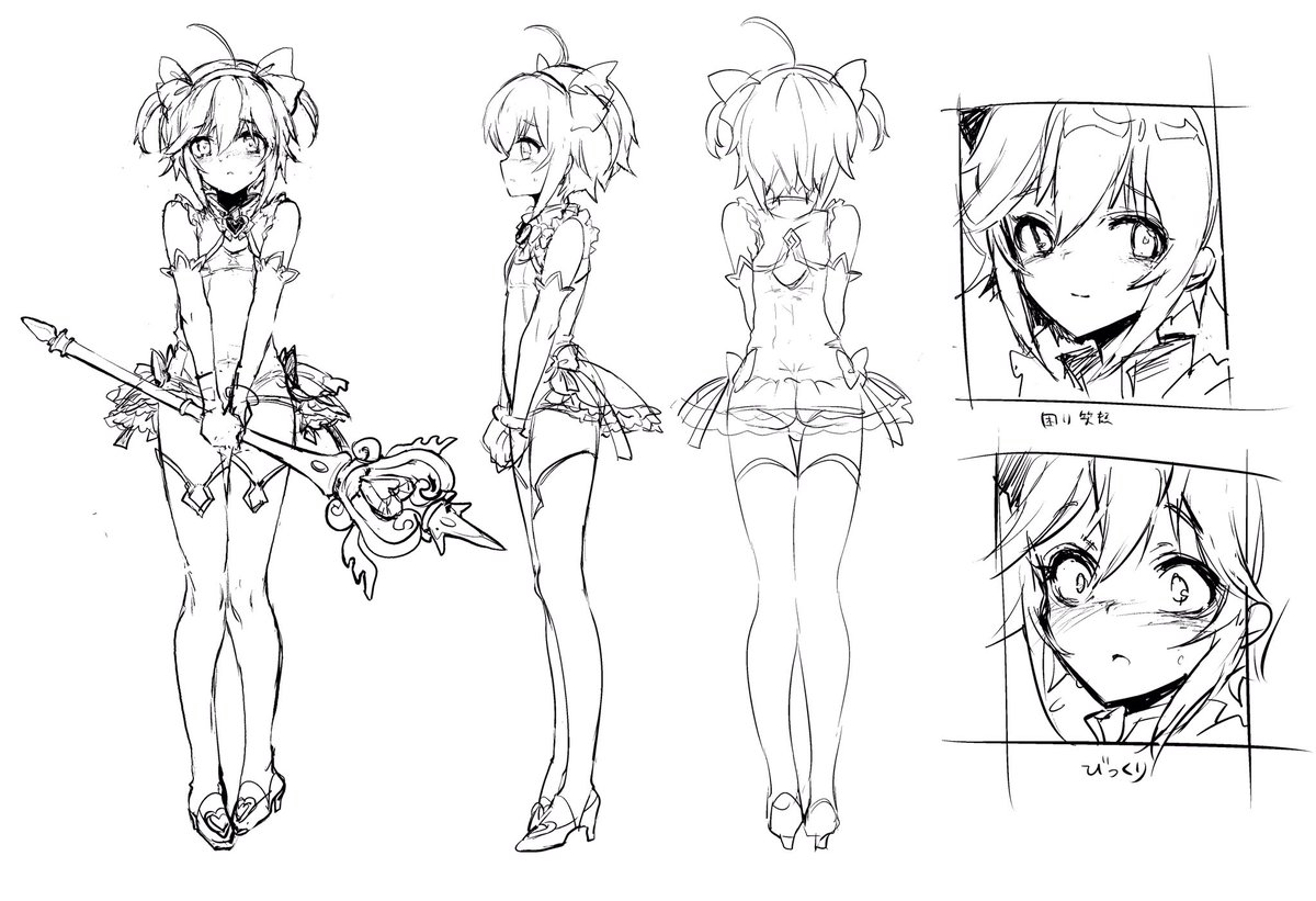 今作ってる魔法少女男の娘の設定ラフです。漫画にしたいけど長編になりそうなので一旦CG集で出す予定 