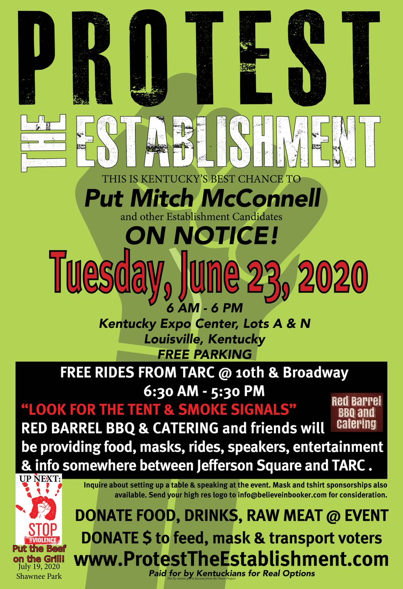 <a href="/LoganLaurice/">Logan Browning</a> BiB! is also accepting donations for on-the-ground mobilization efforts in real time! Our volunteers are in place and our efforts are ready to scale up until polls close at 6 PM tomorrow. Help us rid the nation of #MoscowMitch by donating at BelieveInBooker.com. #DitchMitch!