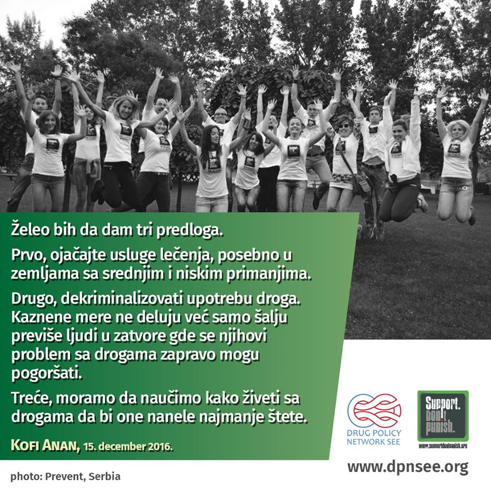 Tokom juna meseca, DPNSEE i organizacije članice postavljaće izjave o politikama prema drogama, Kofi Anana, nekadašnjeg Generalnog sekretara UN i istaknutog člana <a href="/globalcdp/">The Global Commission on Drug Policy (GCDP)</a>
<a href="/DPN_SEE/">DPNSEE</a>
#supportdontpunish #DPNSEE #PreventNS #udruzenjeprevent