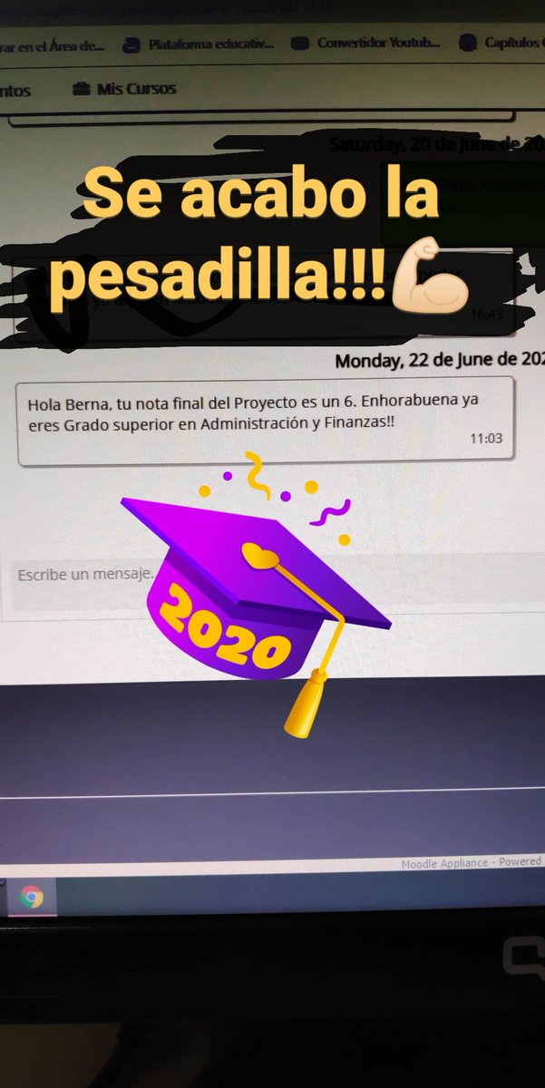 bernita_15's tweet photo. Por fin!!!😃👏🏻👌🏻💪🏻👩🏼🎓👩🏼💻 #Administracionyfinanza #Curso1920 https://t.co/VJk3l2fFZM