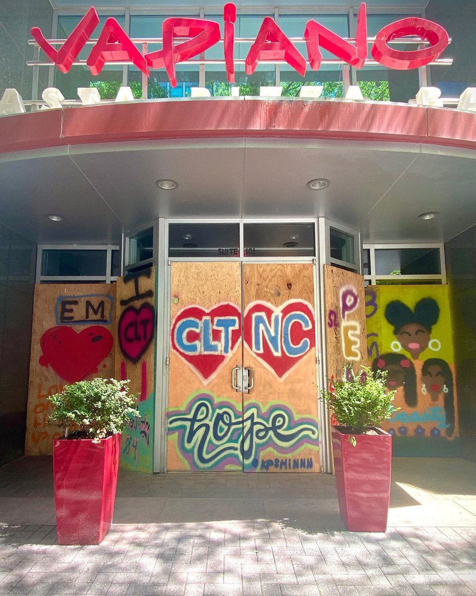 GoUptownCLT's tweet photo. Want to know the story behind the art on Tryon Street's boarded up windows? Head to the link below to learn about these messages of hope.
.
.
.
https://t.co/J3wnYlxdyX
#uptown #uptownclt #charlotte #charlottenc #charlottesgotalot #cltstrong #artconnectsus 📷: @kpshinnn https://t.co/7fbPTjtEZI