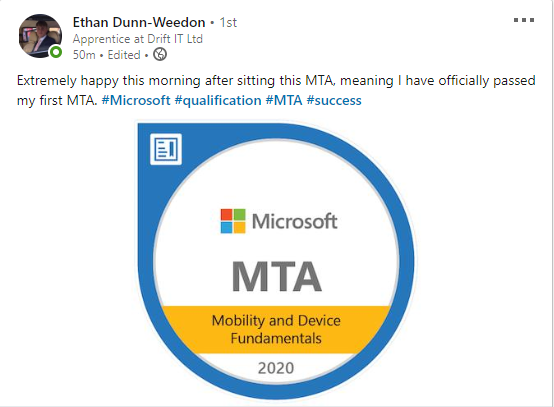 Congratulations Ethan!!! Super proud! 💙💙💙 #apprenticesrule #maxoutMonday