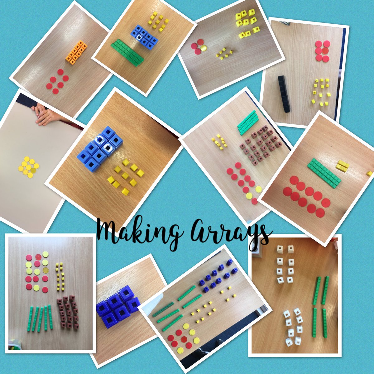 Y1 have been making and describing arrays today. #multiplication