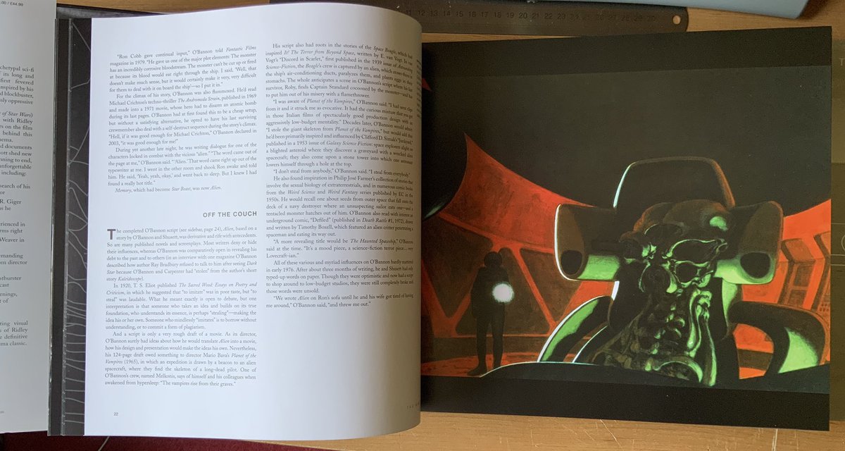 After this thread was posted I devoured the Rinzler book from cover to cover. An encyclopaedic deep dive into the film from O’Bannon’s original “Starbeast” to the development and the further rewriting struggles and troubled production.Rinzler’s books offer unprecedented access.