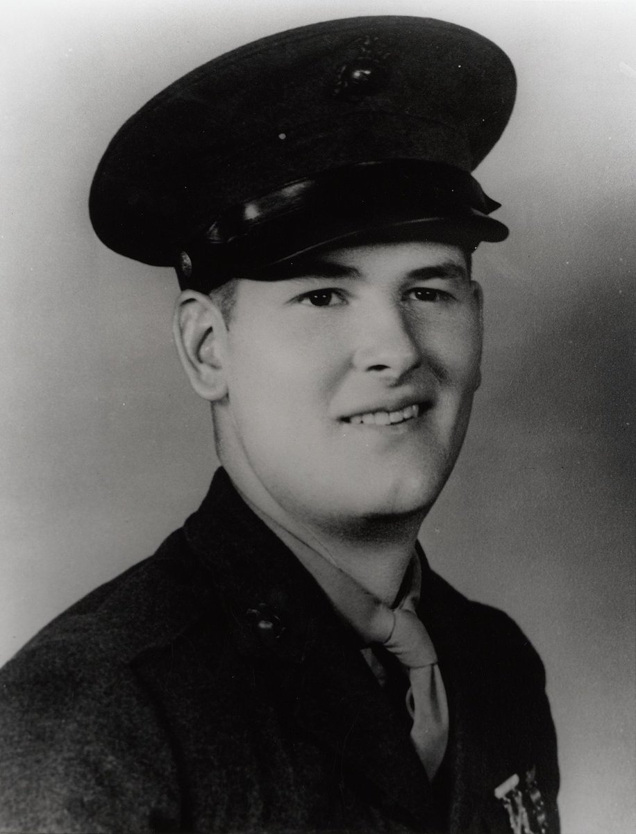 DeptofWar's tweet photo. #MedalofHonorMonday: @USMC Pfc. Harold Glenn Epperson was a month shy of his 21st birthday in 1944 when a grenade landed at his feet. He did the only thing he could think of to save his compatriots, earning him the Medal of Honor: https://t.co/XQAqoMf0RS 
#KnowYourMil https://t.co/4MsCc7F0cC