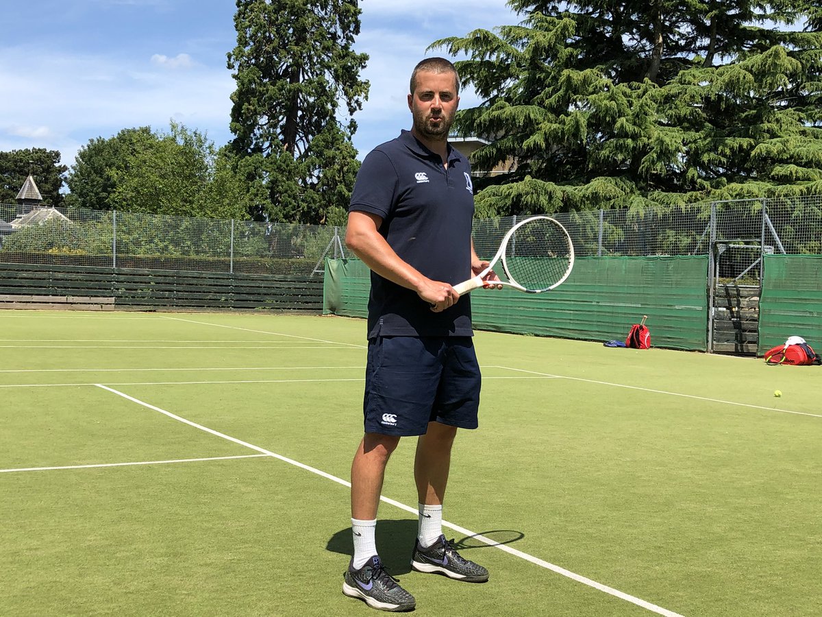 EwellCastleUK's tweet photo. Just a few shots from this morning’s Tennis Academy session with 2 of our top players &amp; our coach, ex ATP professional player Tom Burn. https://t.co/O5GIsGTR1E