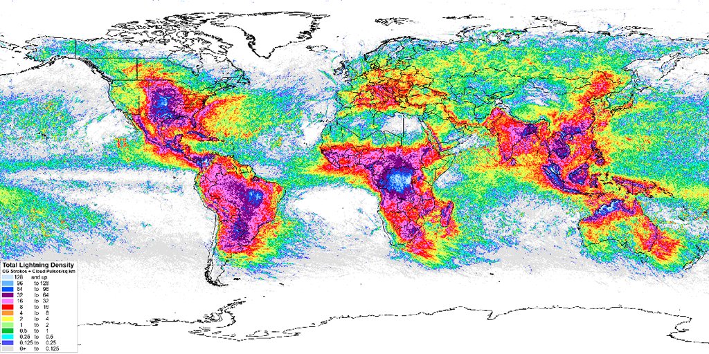 VaisalaGroup's tweet photo. A huge amount of #lightning occurs around the world – more than you might think. ⚡ Every cloud-to-ground flash represents a threat to human safety. How do we know this? https://t.co/UrQStJ4qH1 #LightningSafety Awareness Week  #LSAW20 https://t.co/rMizyBkBWN