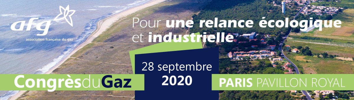 FrancegazFR's tweet photo. [SAVE THE DATE] 🗓Le #congresdugaz2020 organisé par @gazafg aura lieu lundi 2⃣8⃣ septembre au @PavillonRoyal (Paris 16e) et aura pour thématique "Pour une #relance écologique et industrielle". Programme et Inscription bientôt disponibles sur https://t.co/2ESkDjKjck https://t.co/XOx1Jq562R