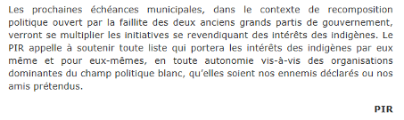 La liste de Samy Debah figure d’ailleurs parmi les “listes autonomes “communautaires”” soutenues par le PIR pour les élections municipales 2020  https://cutt.ly/uuBd9QA 