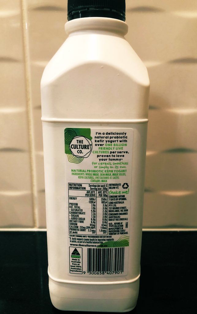 SamirMadi01's tweet photo. The gut-brain axis is link between the central & enteric nervous system linking #congnitive centres of brain to intestinal functions.
Proper maintenance of the gut is vital & drinking pro-biotics helps maintain this.
I’ve started drinking this.
So good. 👍
#Gut #Brain #kefir https://t.co/t3aMHVp1sR