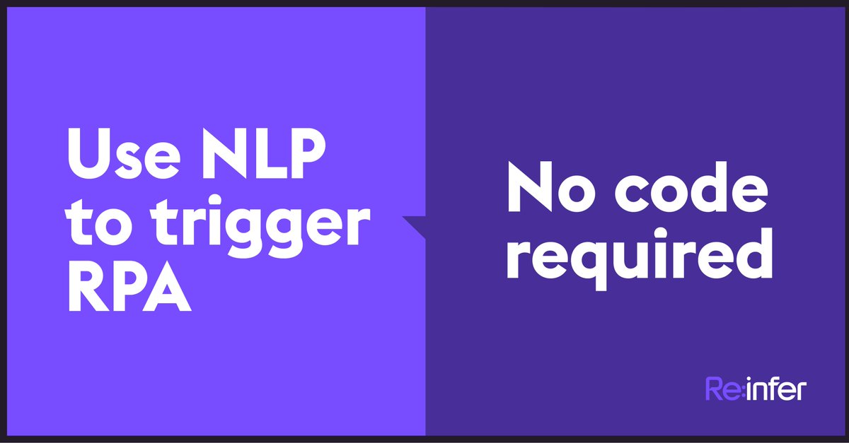 Re:infer maps intents from email to trigger #RPA processes. Pre-built integrations with UiPath Blue Prism, and Automation Anywhere enable you scale end-to-end automation seamlessly. Request a demo to start scaling intelligent automation today: reinfer.io