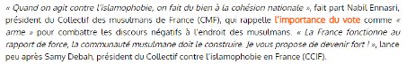 5) Créer le rapport de force à long terme :« La France fonctionne au rapport de force, la communauté musulmane doit le construire. Je vs propose de devenir fort ! », lance-t-il. https://cutt.ly/OuBkTqu 