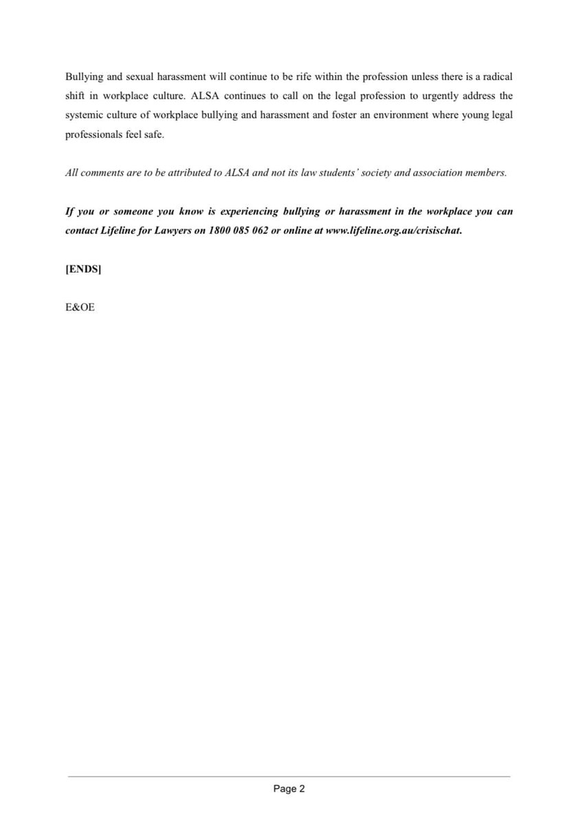 Today’s statement from the Chief Justice of the High Court finding repeated instances of sexual harassment exhibited by the Hon Dyson Heydon AC, QC is appalling and shocking.

See our full response below #auslaw