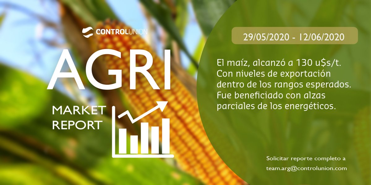 • Agri Market Report • 
Período 29/05/20 - 12/06/2020 
Solicitar reporte completo a team.arg@controlunion.com
