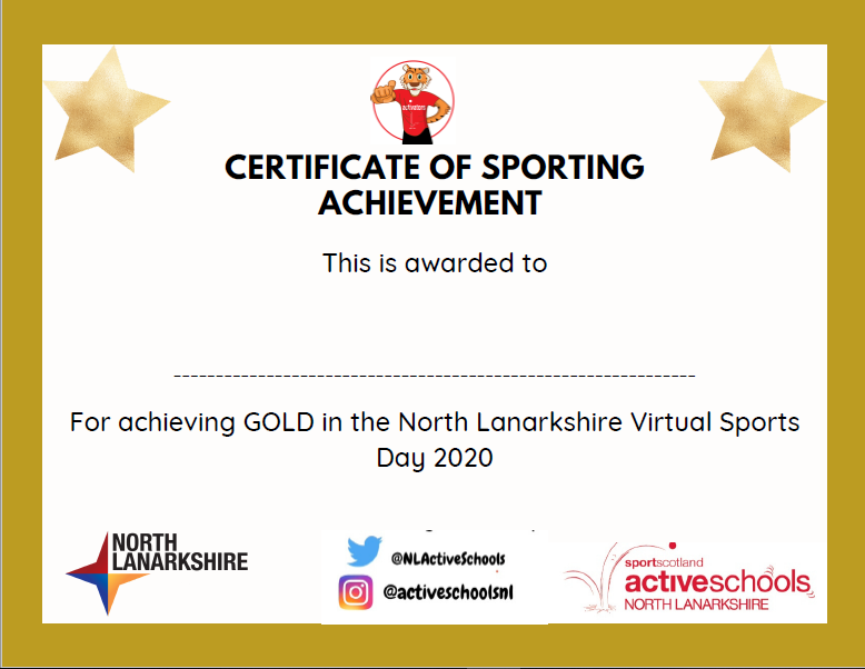 NLActiveSchools's tweet photo. #NLSportsDay | Results

Are you Bronze, Silver or Gold? Once you know either print out your certificate, or create your own special one (which we would love to see)!

We have LOVED seeing all your amazing pictures and videos - keep them coming! Come back at 2pm for a cool down! https://t.co/7cCkxyEWpv