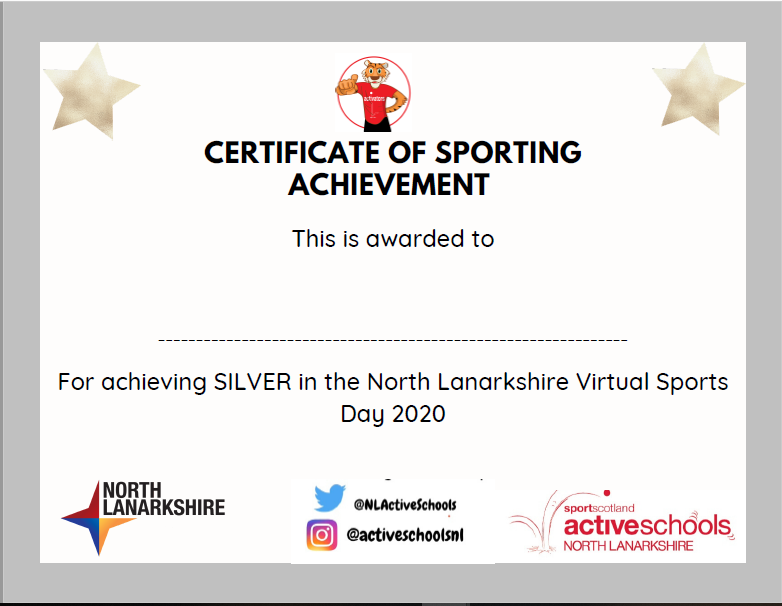 NLActiveSchools's tweet photo. #NLSportsDay | Results

Are you Bronze, Silver or Gold? Once you know either print out your certificate, or create your own special one (which we would love to see)!

We have LOVED seeing all your amazing pictures and videos - keep them coming! Come back at 2pm for a cool down! https://t.co/7cCkxyEWpv