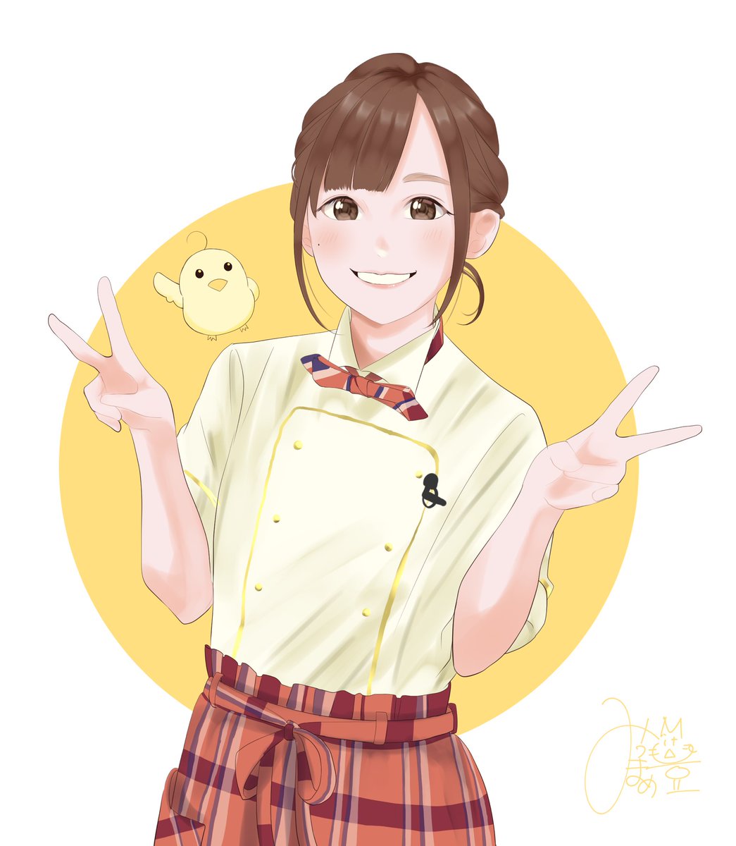 「お題箱より9人目
高橋李依さん

#高橋李依 
#なにつく 」|みつまめのイラスト