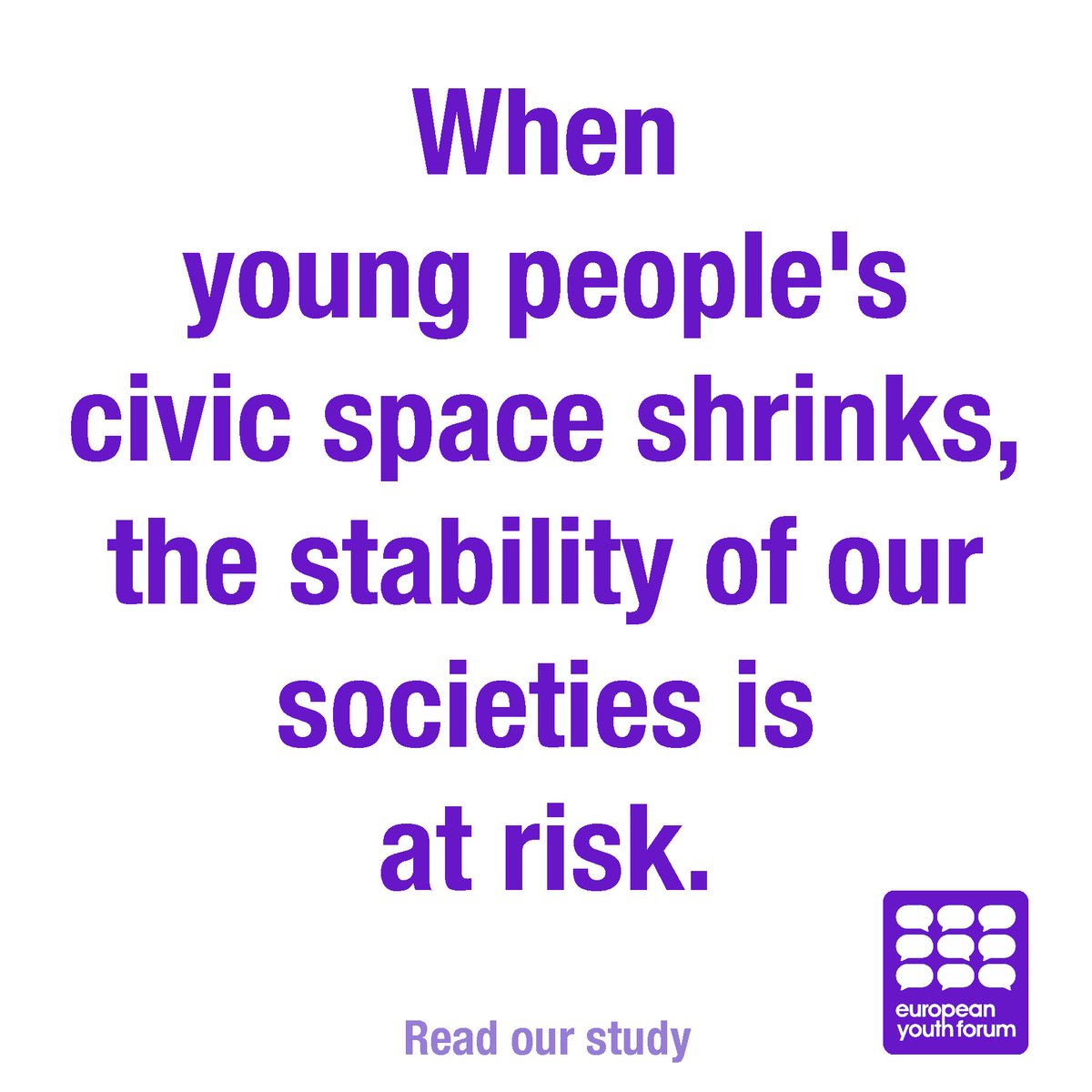 When #OurCivicSpace shrinks, it’s the stability of our societies altogether that is threatened! ❌📵🔇
Read our study on Safeguarding Civic Space for Young People in Europe 🔽
youthforum.org/safeguarding-c…