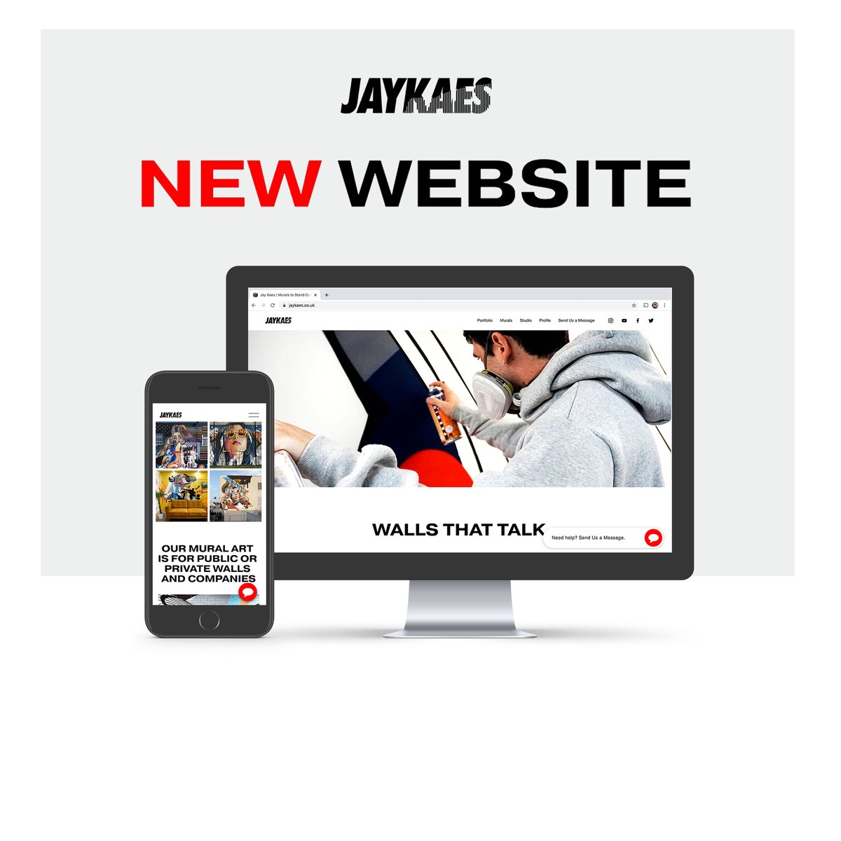 NEW JAYKAES.CO.UK!!
jaykaes.co.uk
Walls That Talk. WALL MURALS HELP YOU TO STAND OUT.
Jay help brands or private owners to convey a positive message and humanize their content. The process of working with us is easy. Deal directly with the artist.