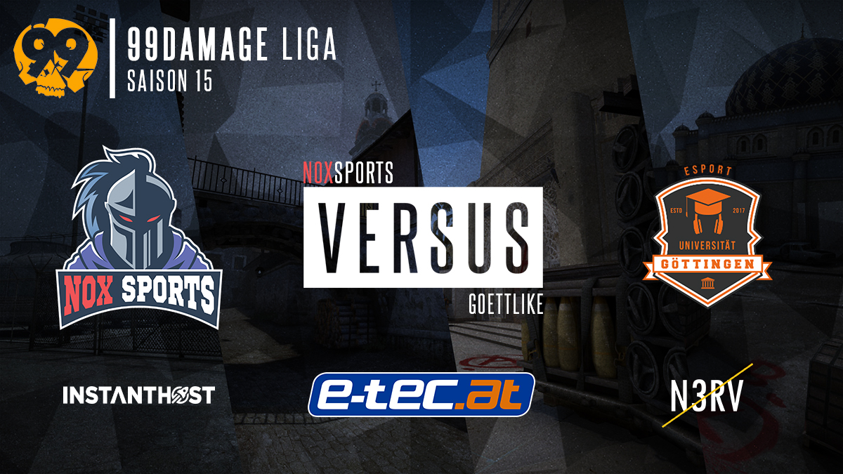 📢Spieltag 2️⃣ in der <a href="/99DAMAGEde/">99Damage</a> Liga📢

🗓 Division 3.7
🆚 <a href="/esugesports/">Esport Union Göttingen</a> 🇩🇪
🕒 22.06.2020 - 19:00
🗺️ Mapvote kurz vor Spielbeginn
📋 liga.99damage.de/de/leagues/mat…
🎥 twitch.tv/noxsportstv
🎙 <a href="/NOXro0t/">noxro0t</a>

---
powered by <a href="/ETECat/">e-tec.at</a>

#csgo #99damage #twitchtv #cast #noxftw #neversurrender