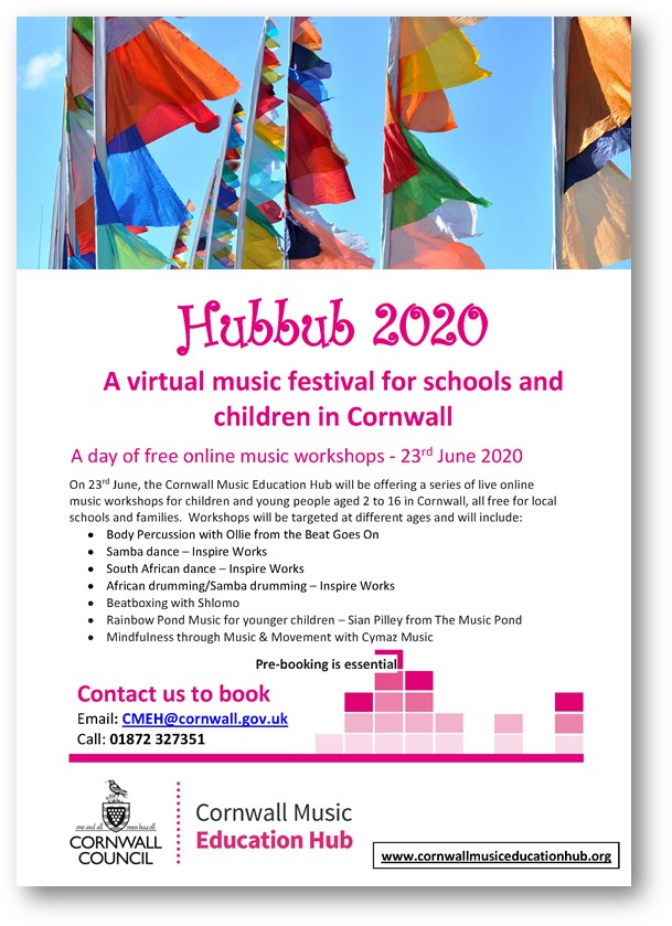 biscoveyacademy's tweet image. Fancy a bit of beatboxing, body percussion and African dance as part of home learning? We have a fantastic opportunity to take part in some online music workshops on Tuesday 23rd June with the Cornwall Music education Hub. We have emailed you the links...just follow and join in!