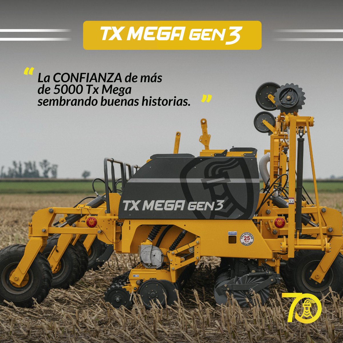 AgrometalArg's tweet photo. Es el #ícono de la #Siembra, no sólo es la que mejor trabaja sobre el suelo, también es la más vendida en la historia del #CampoArgentino
Más de 5.000 #TxMega, siembran buenas historias.
La garantía que sólo encontrás junto al equipo #LíderEnSiembra
#70AñosAgr#precisionplanting https://t.co/kT0b4aciJC