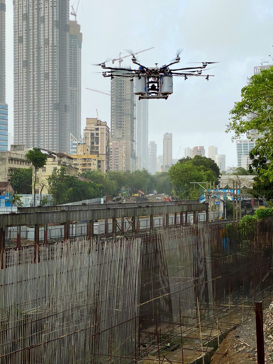 This evening we launched the drone disinfection drive in Worli. This aerial disinfection of mosquito breeding sites will help us reach in places difficult for human access. Last week we completed a drone survey, and now disinfection to control vector borne diseases
