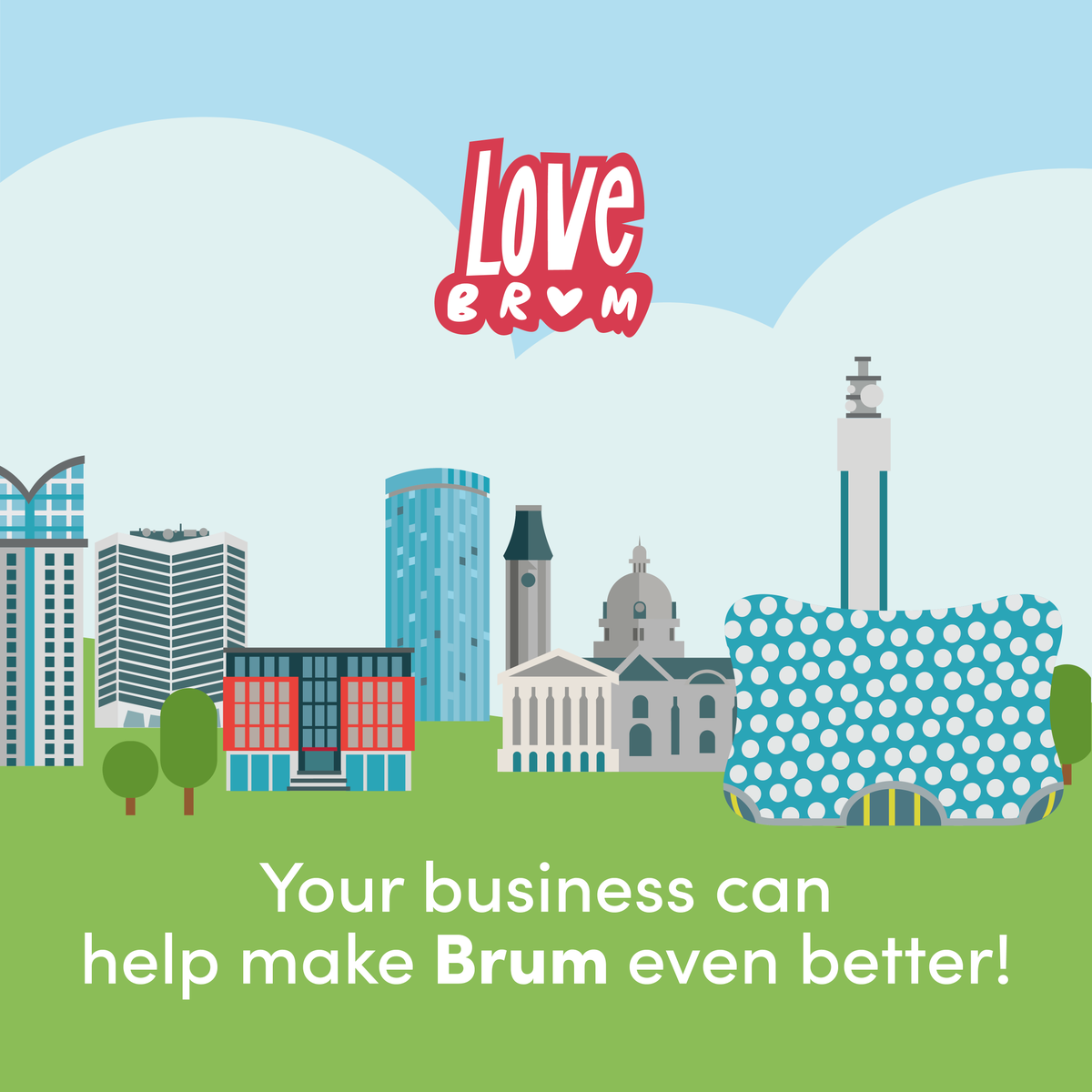 LoveBrumUK's tweet photo. Your business can help make Brum even better. 

Join LoveBrum as a Corporate Member for as little as £50 per month. 

Support from businesses is the lifeblood of our charity, enabling us to survive by covering our lean overheads.

Get involved https://t.co/OtzjCZNxA1 https://t.co/DoRpXS07ZD