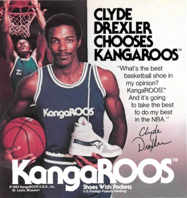 1984 KangaROOS ad with Clyde Drexler 