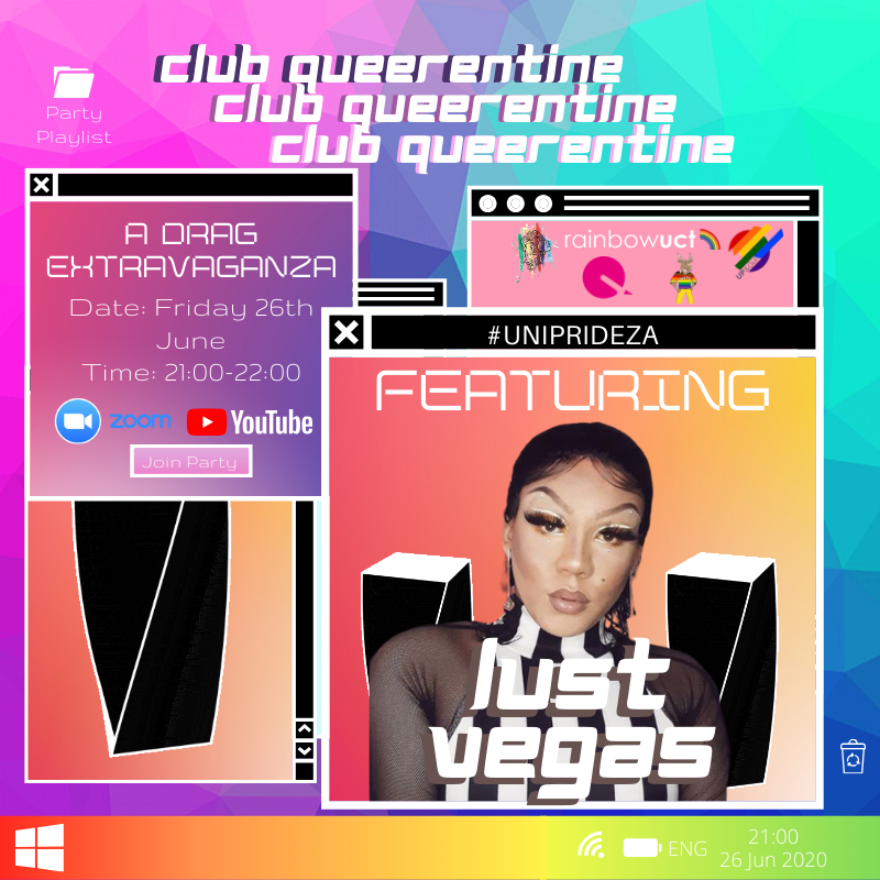 rainbowuct's tweet photo. We're parting with the Iconic Robin Mansions and Ultra Fierce Lust Vegas this Friday night at Club Queerantine for a Drag Extravaganza๐ฅ๐๐ฝ Stay tuned as we reveal more Queens over the next few days ๐คฉ๐ณ๏ธโ๐#clubqueerza
#uniprideza #pride #pridemonth #PRIDE2020 https://t.co/rHRGHRdtdK