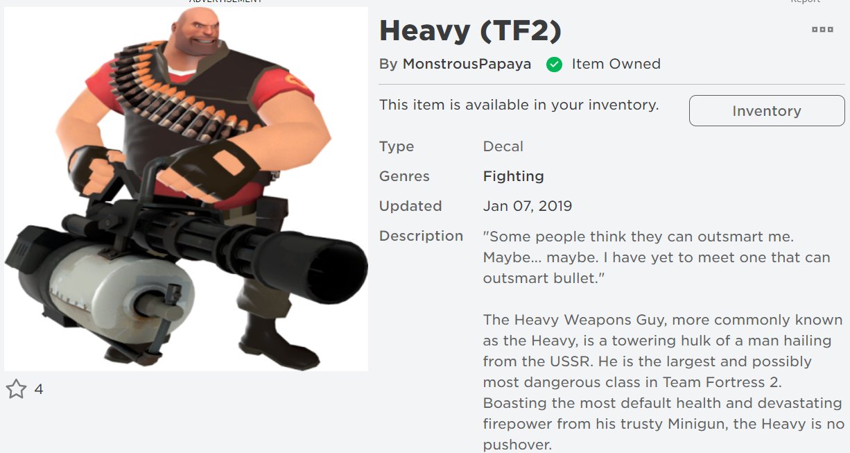 Scumbercuclumber On Twitter Unfollow Me Right Now Unless You Have The Heavy Tf2 Roblox Decal - roblox team fortress 2