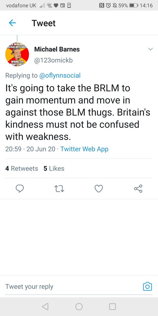 Everyday Racists * 26.In one of Michael's tweets, he talks about 'Britain's kindness' not being mistaken for weakness. Judging by the rest of his timeline, there's little chance of it being mistaken for kindness, either