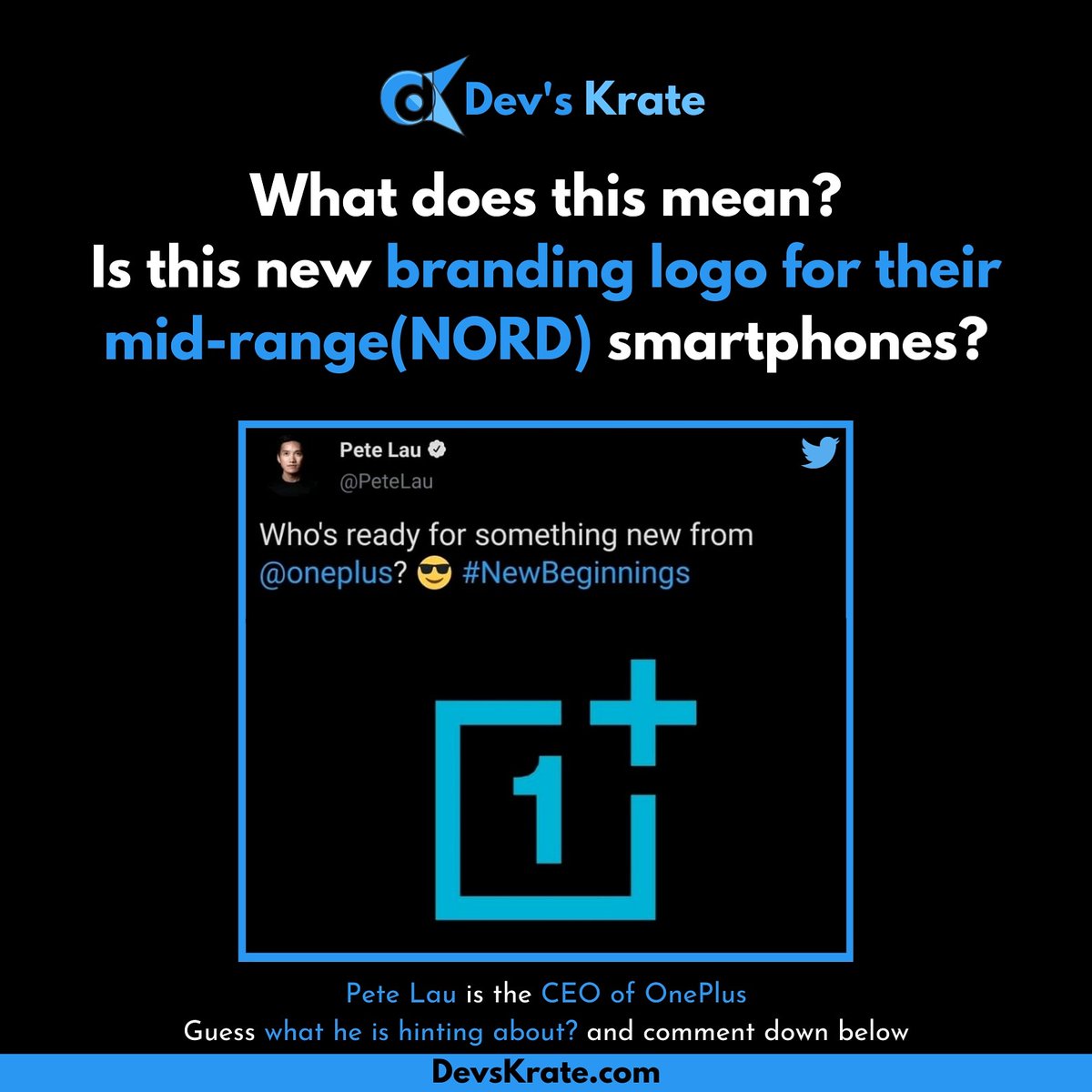 TechMobie's tweet photo. What does this mean, a new budget series from oneplus as NORD, is this the logo for it..
Do comment below your opinion..
For more interesting stuff follow @devskrate π₯
#devskrate #oneplus #realme #nord #realmenord #oneplusz #photography #apple #wwdc #wwdc20 #ios14 #appletv https://t.co/wX8z7vRy9b
