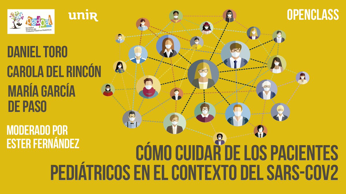 Daniel Toro-Pérez (@psicopedpal) on Twitter photo Webinar "Cómo cuidar de los pacientes pediátricos en el contexto de SARS-CoV2" el 25/06 a las 18h en <a href="/UNIRuniversidad/">Universidad Internacional de La Rioja (UNIR)</a> . Atención psicológica, duelo, impacto en los profesionales y cómo organizarnos en #paliativospediatricos. Gratuito. Regístrate en masterclass.unir.net/openclass/abor… Webinar "Cómo cuidar de los pacientes pediátricos en el contexto de SARS-CoV2" el 25/06 a las 18h en <a href="/UNIRuniversidad/">Universidad Internacional de La Rioja (UNIR)</a> . Atención psicológica, duelo, impacto en los profesionales y cómo organizarnos en #paliativospediatricos. Gratuito. Regístrate en masterclass.unir.net/openclass/abor…