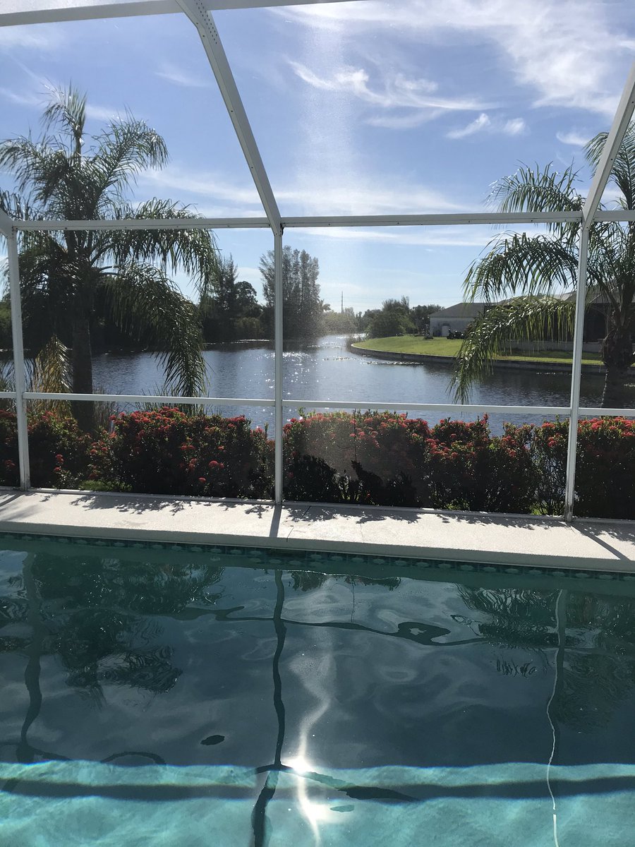 Morning swim in the new house.